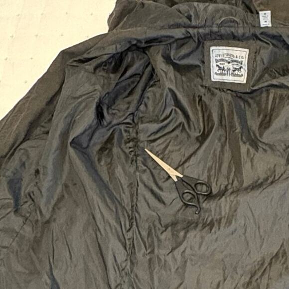 Levi's Hooded Anorak Jacket Women's M | Army Green Cotton Utility Parka - Picture 11 of 15